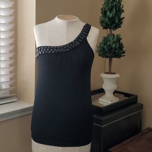 Aviva One Shoulder Black Top